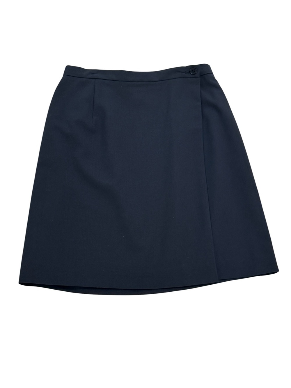 Ann Taylor Women's Navy Blue Wrap-Front Wool Mini Skirt Size 2 Business